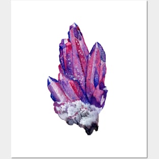 single watercolor crystal Posters and Art